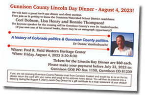 2023 Lincoln Day Dinner Postcard