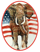 Gunnison County Republicans Elephant with Flag Logo